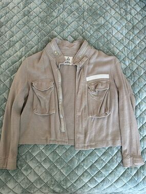 UNIF Light Taupe Utility Crop Jacket with Patch Pockets